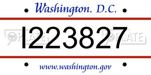 I223827 District Of Columbia License Plate