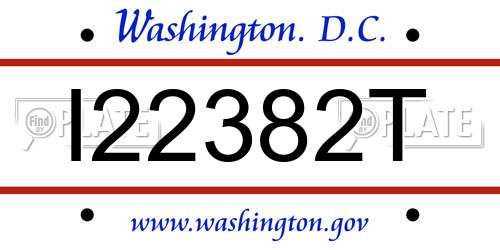 I22382T District Of Columbia License Plate