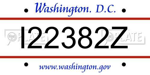 I22382Z District Of Columbia License Plate