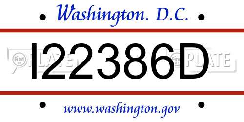 I22386D District Of Columbia License Plate