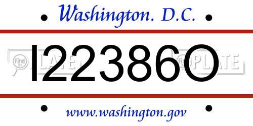 I22386O District Of Columbia License Plate