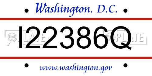 I22386Q District Of Columbia License Plate
