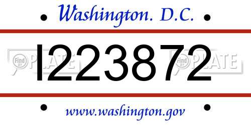 I223872 District Of Columbia License Plate