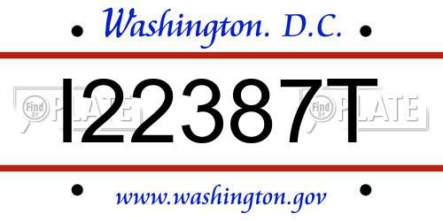 I22387T District Of Columbia License Plate