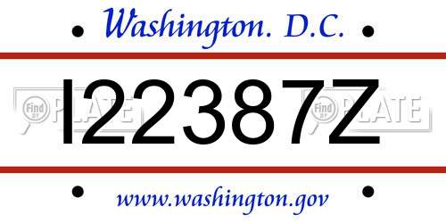 I22387Z District Of Columbia License Plate