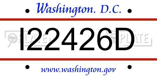 I22426D District Of Columbia License Plate
