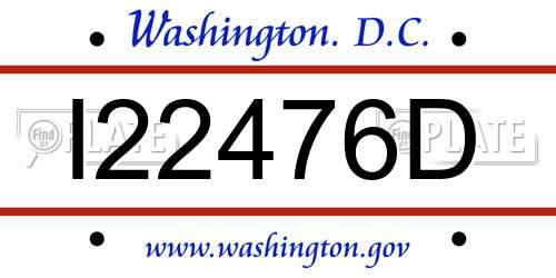 I22476D District Of Columbia License Plate