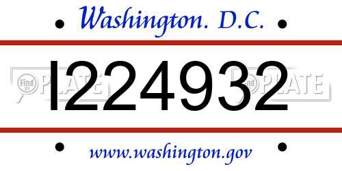 I224932 District Of Columbia License Plate