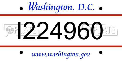 I224960 District Of Columbia License Plate