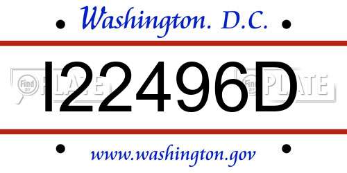 I22496D District Of Columbia License Plate