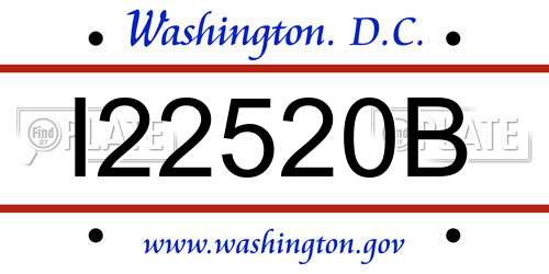 I22520B District Of Columbia License Plate