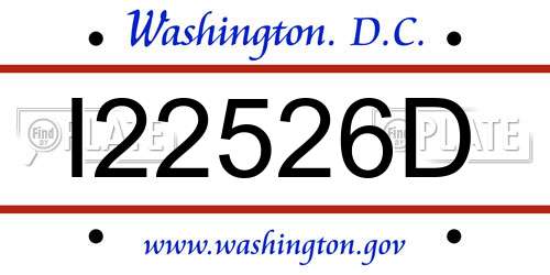 I22526D District Of Columbia License Plate