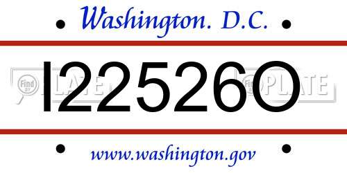 I22526O District Of Columbia License Plate