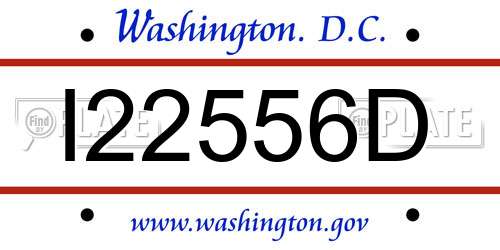 I22556D District Of Columbia License Plate