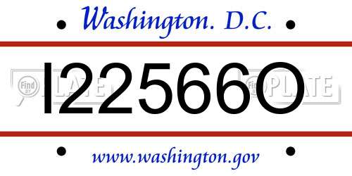 I22566O District Of Columbia License Plate