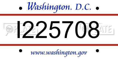 I225708 District Of Columbia License Plate