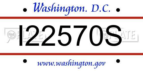I22570S District Of Columbia License Plate