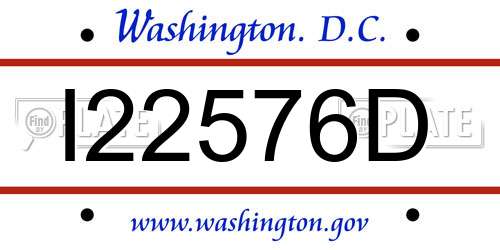 I22576D District Of Columbia License Plate
