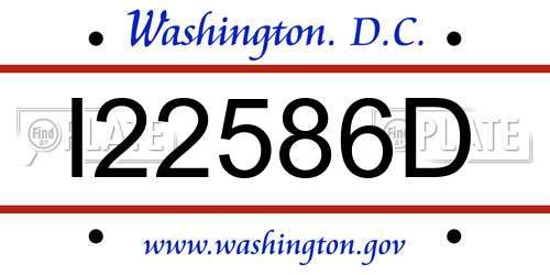 I22586D District Of Columbia License Plate