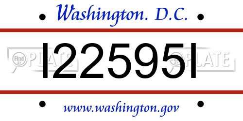 I22595I District Of Columbia License Plate