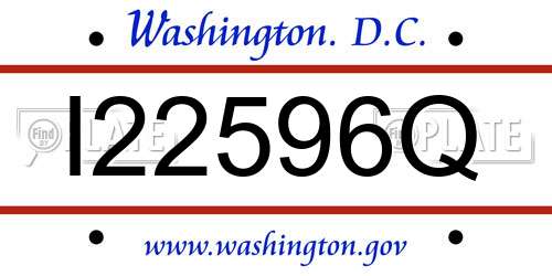 I22596Q District Of Columbia License Plate