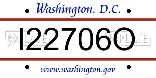 I22706O District Of Columbia License Plate