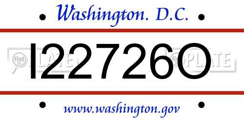 I22726O District Of Columbia License Plate