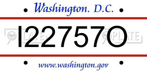 I22757O District Of Columbia License Plate