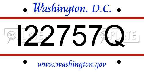 I22757Q District Of Columbia License Plate