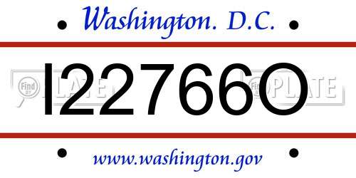 I22766O District Of Columbia License Plate