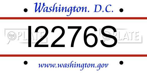 I2276S District Of Columbia License Plate