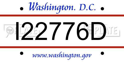 I22776D District Of Columbia License Plate