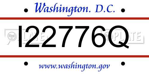I22776Q District Of Columbia License Plate