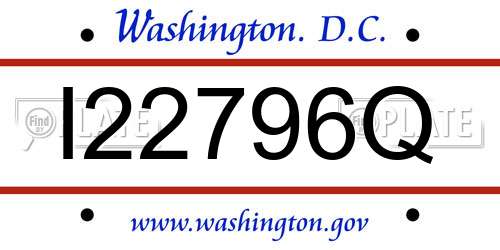 I22796Q District Of Columbia License Plate