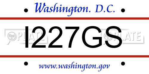 I227GS District Of Columbia License Plate
