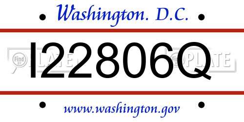 I22806Q District Of Columbia License Plate