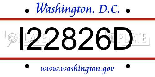 I22826D District Of Columbia License Plate