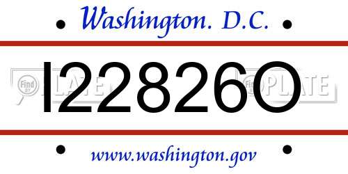 I22826O District Of Columbia License Plate