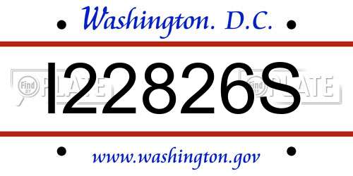 I22826S District Of Columbia License Plate