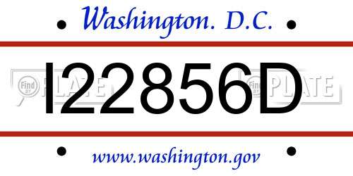 I22856D District Of Columbia License Plate