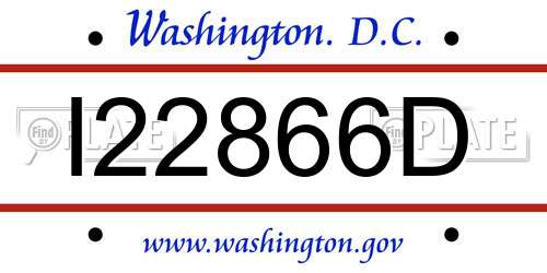I22866D District Of Columbia License Plate