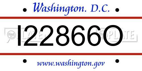 I22866O District Of Columbia License Plate
