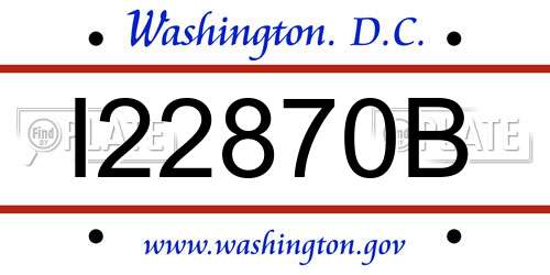 I22870B District Of Columbia License Plate