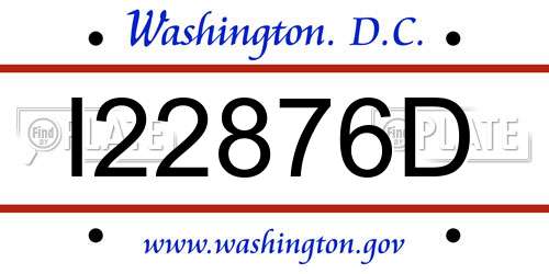 I22876D District Of Columbia License Plate