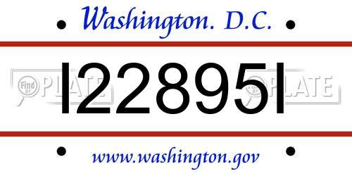 I22895I District Of Columbia License Plate