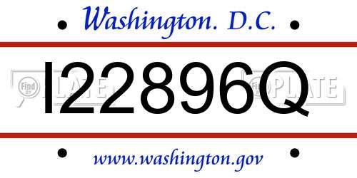 I22896Q District Of Columbia License Plate