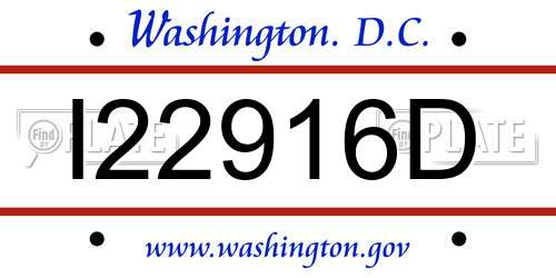 I22916D District Of Columbia License Plate