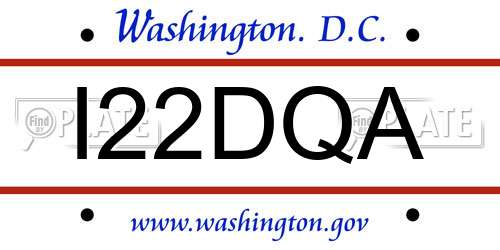 I22DQA District Of Columbia License Plate