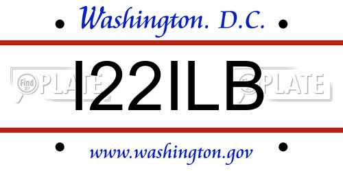 I22ILB District Of Columbia License Plate