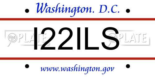 I22ILS District Of Columbia License Plate